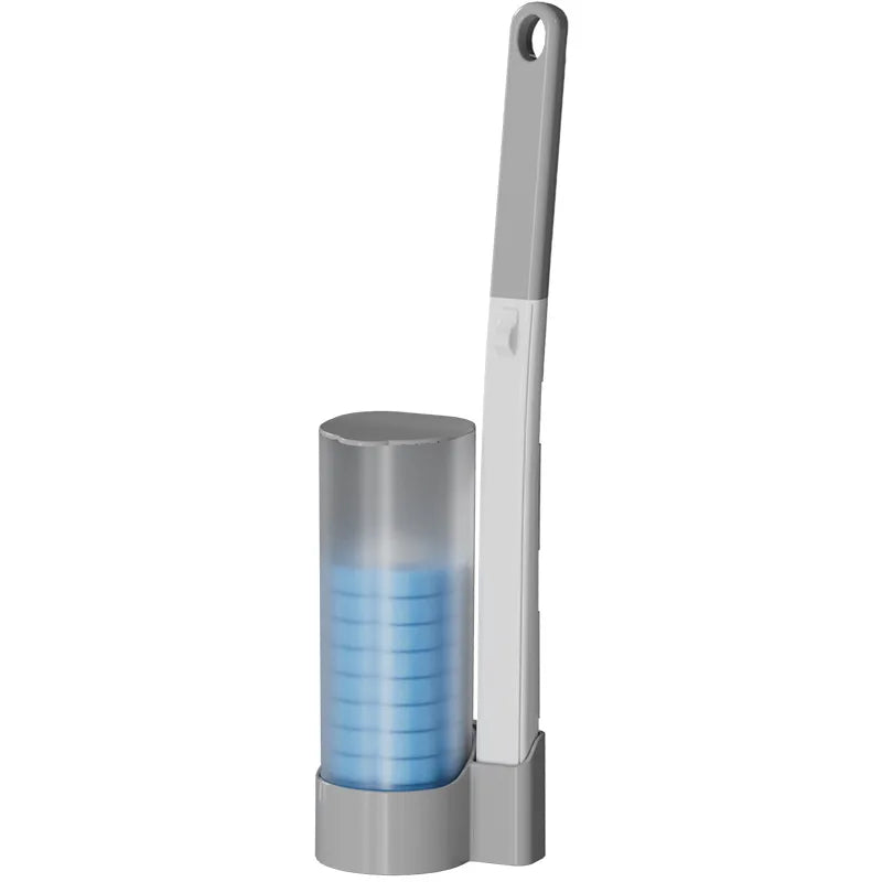 Kit de Brosse de Toilette Jetable Aroma avec Support - Ensemble de Brosses Jetables pour Nettoyer les Zones Difficiles, avec 16 Têtes de Rechange (Arôme de Mer/Lavande)
