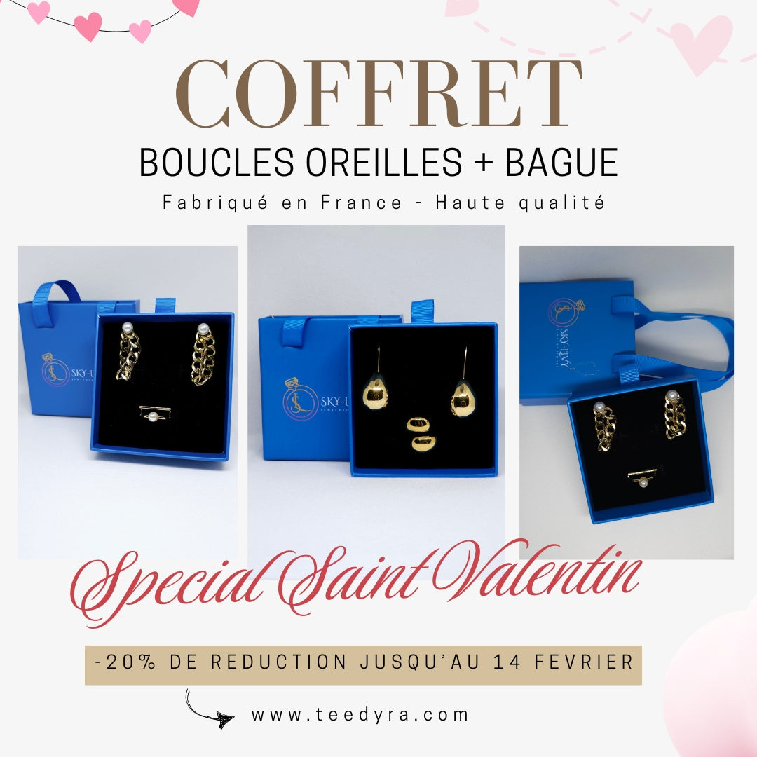 Coffrets Bijoux Boucles D'oreilles - Bague (SPECIAL Saint valentin )
