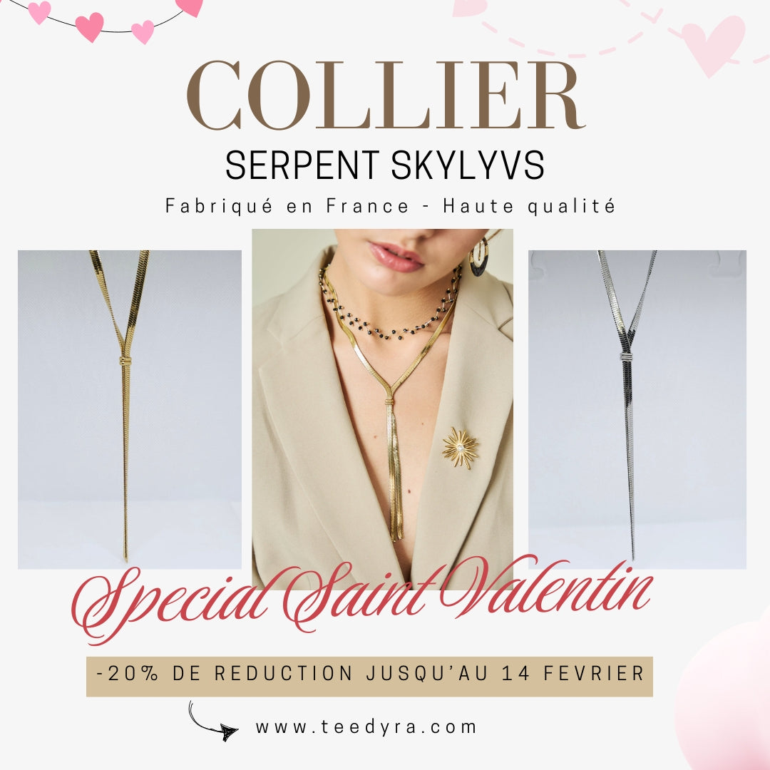 Colier Serpent Gris (SPECIAL Saint valentin )