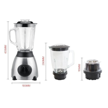 Mixeur de fruits et légumes. Blender Électrique Multifonction Coupe en Verre, Hachoir, Blender pour Smoothie, 5 vitesses + Pulse, Moteur haute Performance, 4+2 Lames en Inox. Haute qualité