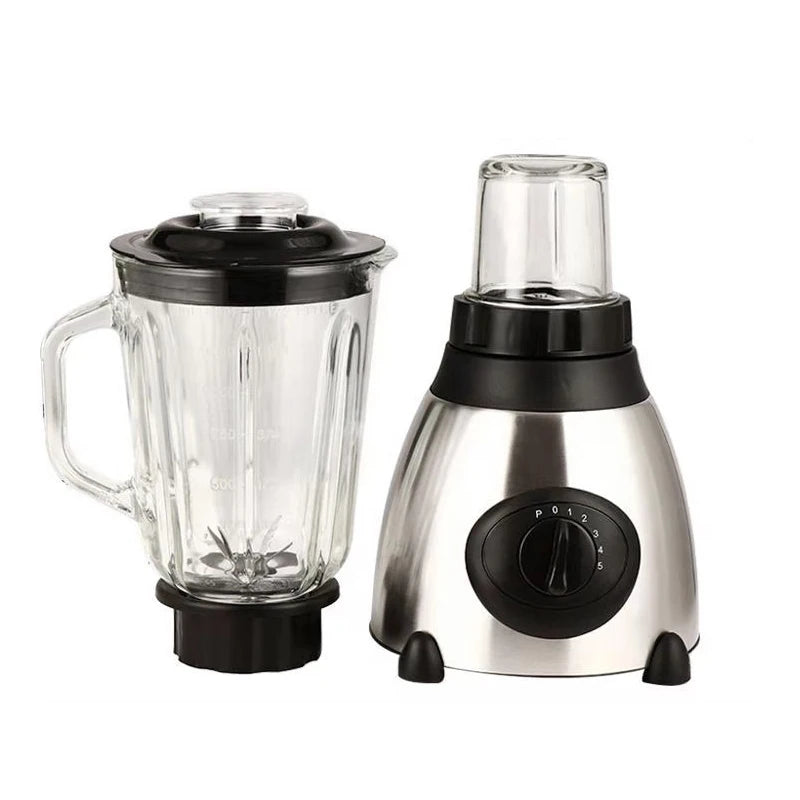 Mixeur de fruits et légumes. Blender Électrique Multifonction Coupe en Verre, Hachoir, Blender pour Smoothie, 5 vitesses + Pulse, Moteur haute Performance, 4+2 Lames en Inox. Haute qualité