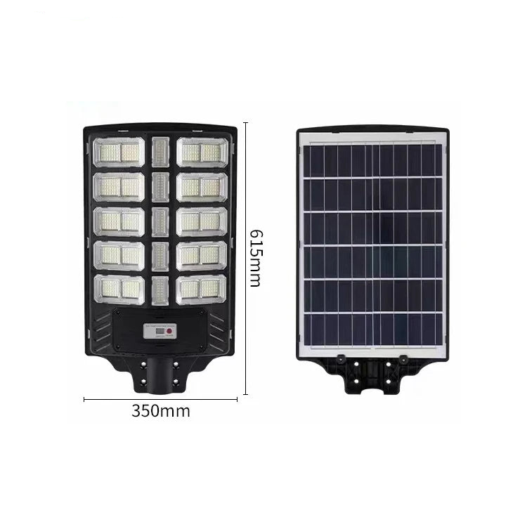 Lampe Solaire Extérieure -  800 Watts, Couleur 6000K - Angle 150x70° - IP65 - Dimensions 70 x 30 x 8 cm - Tube d'Insertion 45mm - Avec Détecteur de Mouvement et Télécommande - 3 Modes - Mouvement, IP65 Imperméable pour Rue et Garage