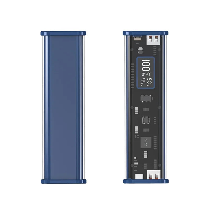 Power Bank 40000Mah,  22.5W, Affichage avec Contrôle de Charge, Batterie Externe Multi-Charging, Connectivité Universelle, Design transparent