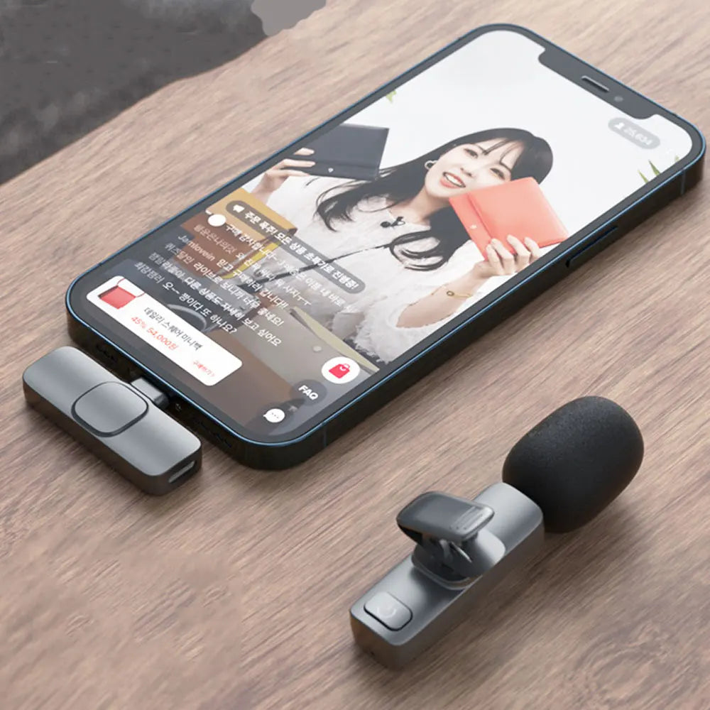 Micro Cravate sans Fil pour Iphone/Ipad/Android avec Réduction Intelligente de Bruit - Mini Micro Plug & Play Facile à Utiliser sans Bluetooth - Idéal pour Youtube, Vlog, TikTok, Interview, Podcast